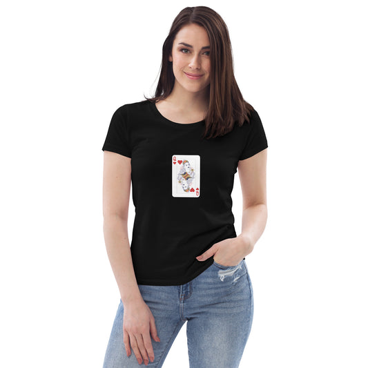 Poker T-Shirt Damen Bio-Baumwolle Schwarz ••/●